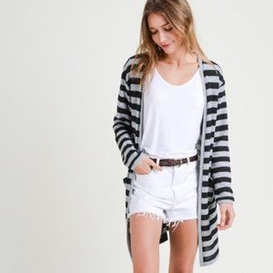 Striped Longline Cardigan